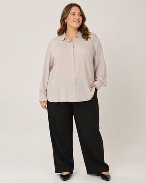 Reclaim Women’s Beige 100% Tencel Button Front Blouse XXL NWT Made in Italy